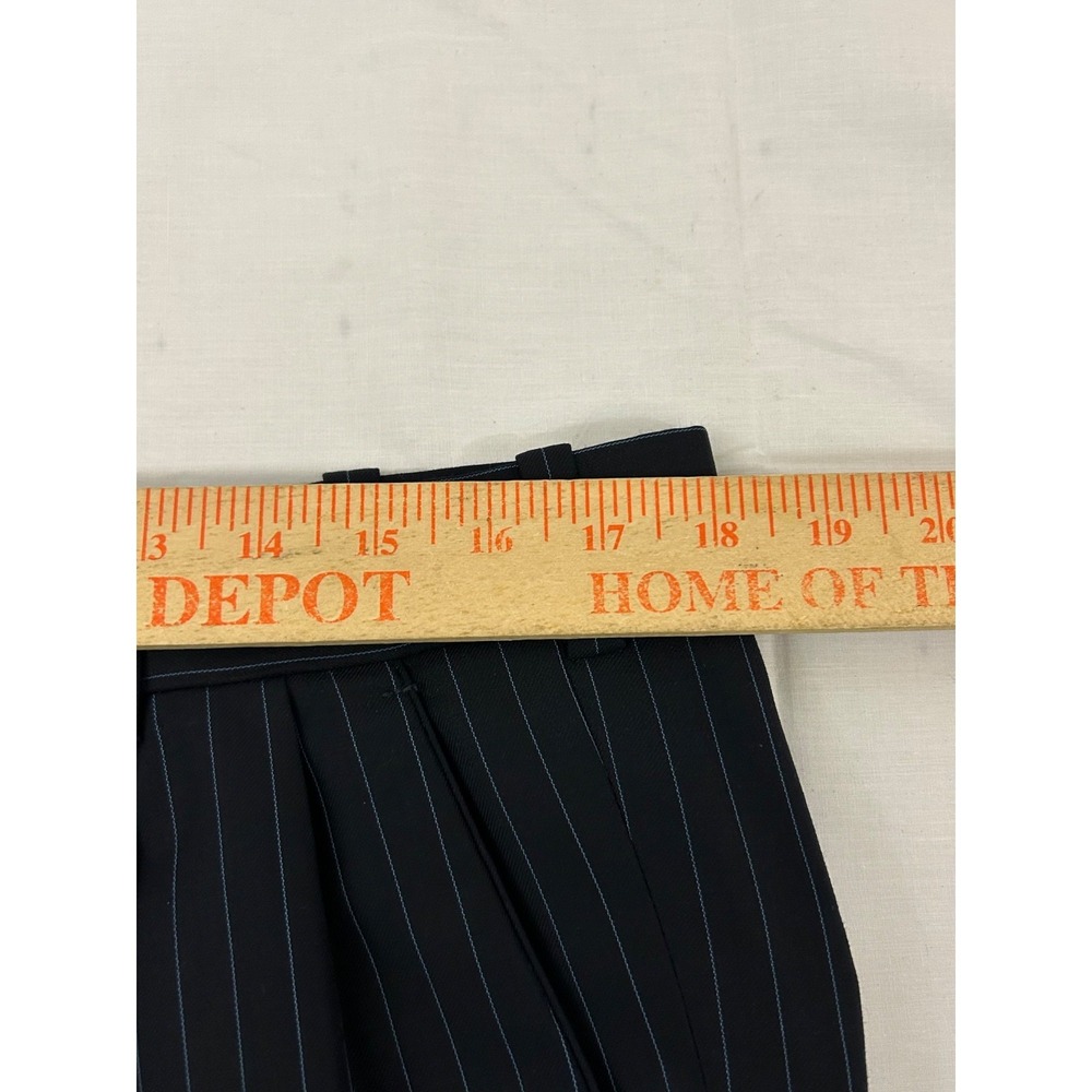 Nick Lopez Navy Blue Wool Pinstripe Pleated 2-Bt Suit Size 44R - Picture 6 of 16